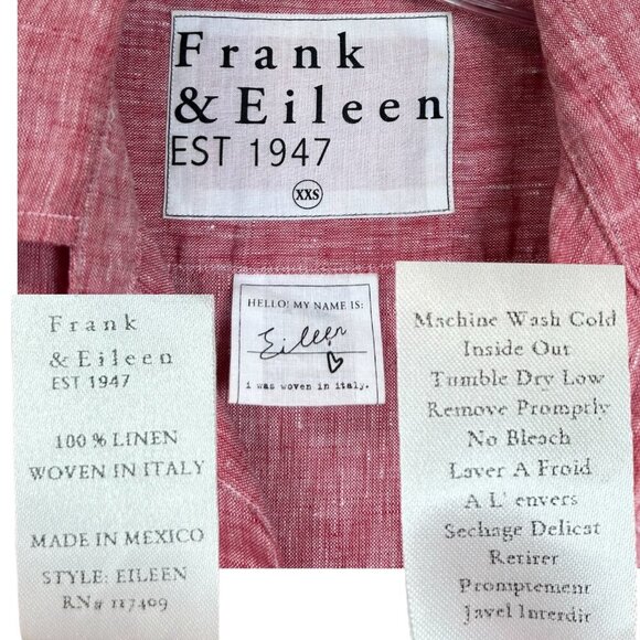 Frank & Eileen - Women’s ‘Eileen’ Relaxed Linen Shirt in Red Raspberry, XX-Small - Picture 13 of 13